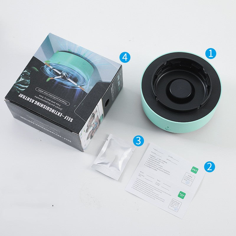 Stcraftdigital portable air purifier ashtray with anion purification, compact home improvement device for clean air and odor control.