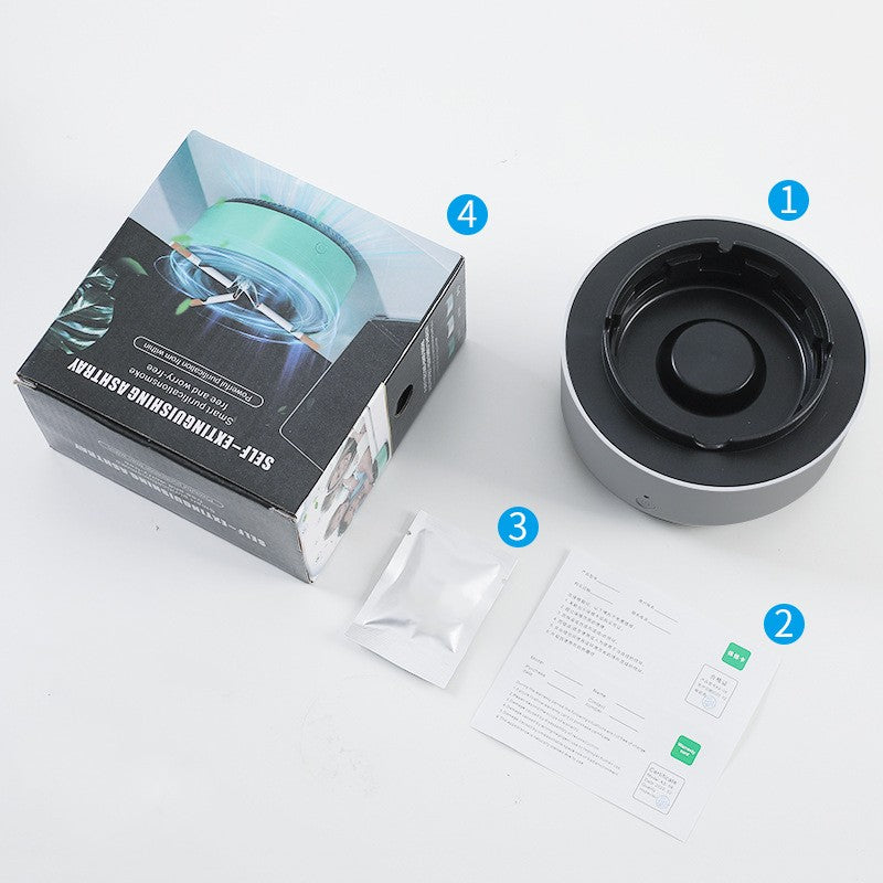 Stcraftdigital portable air purifier ashtray with anion purification, compact design for home improvement and air quality enhancement.