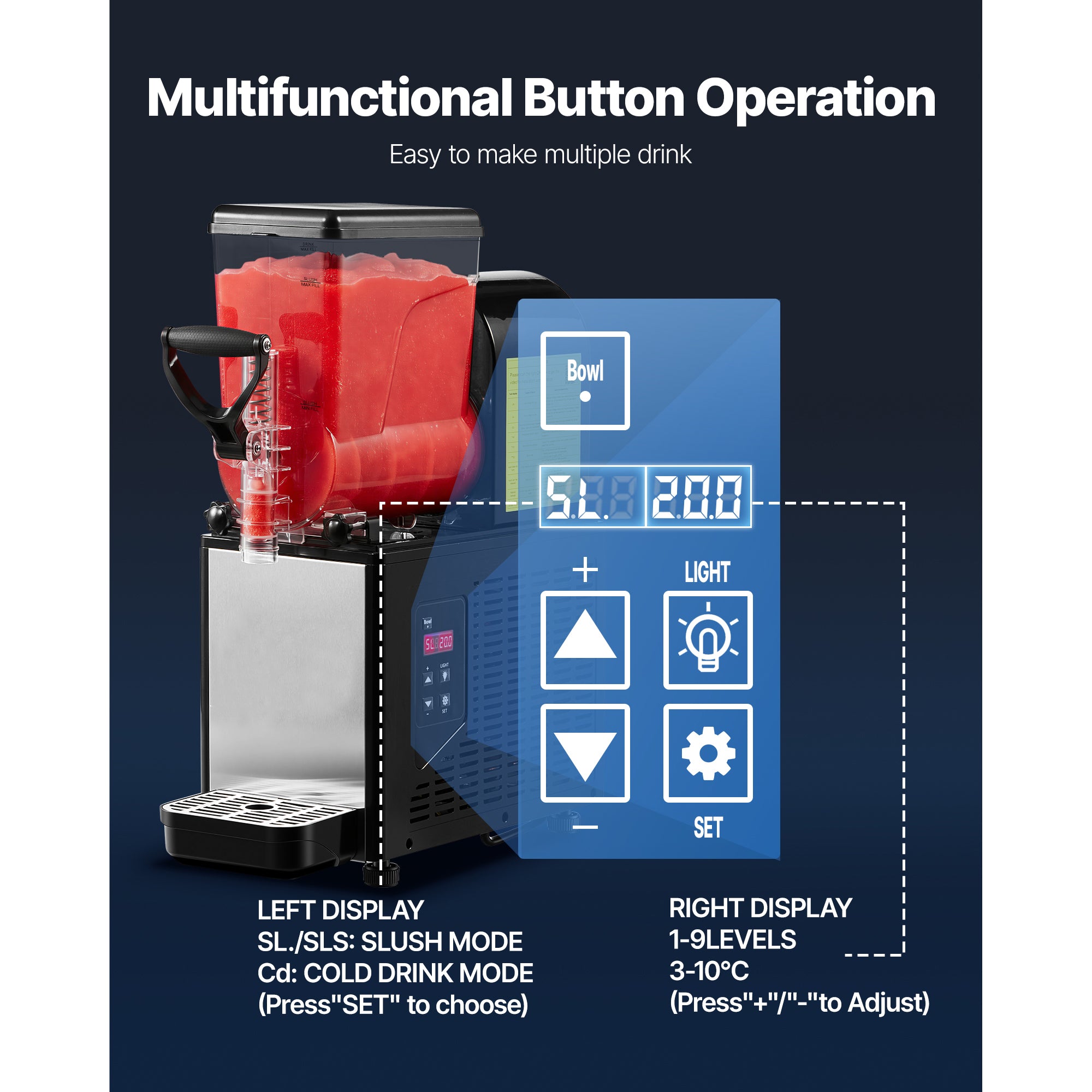 Stcraftdigital 6L commercial slushie machine with self-cleaning, perfect for margaritas, milkshakes, and frozen drinks at parties.