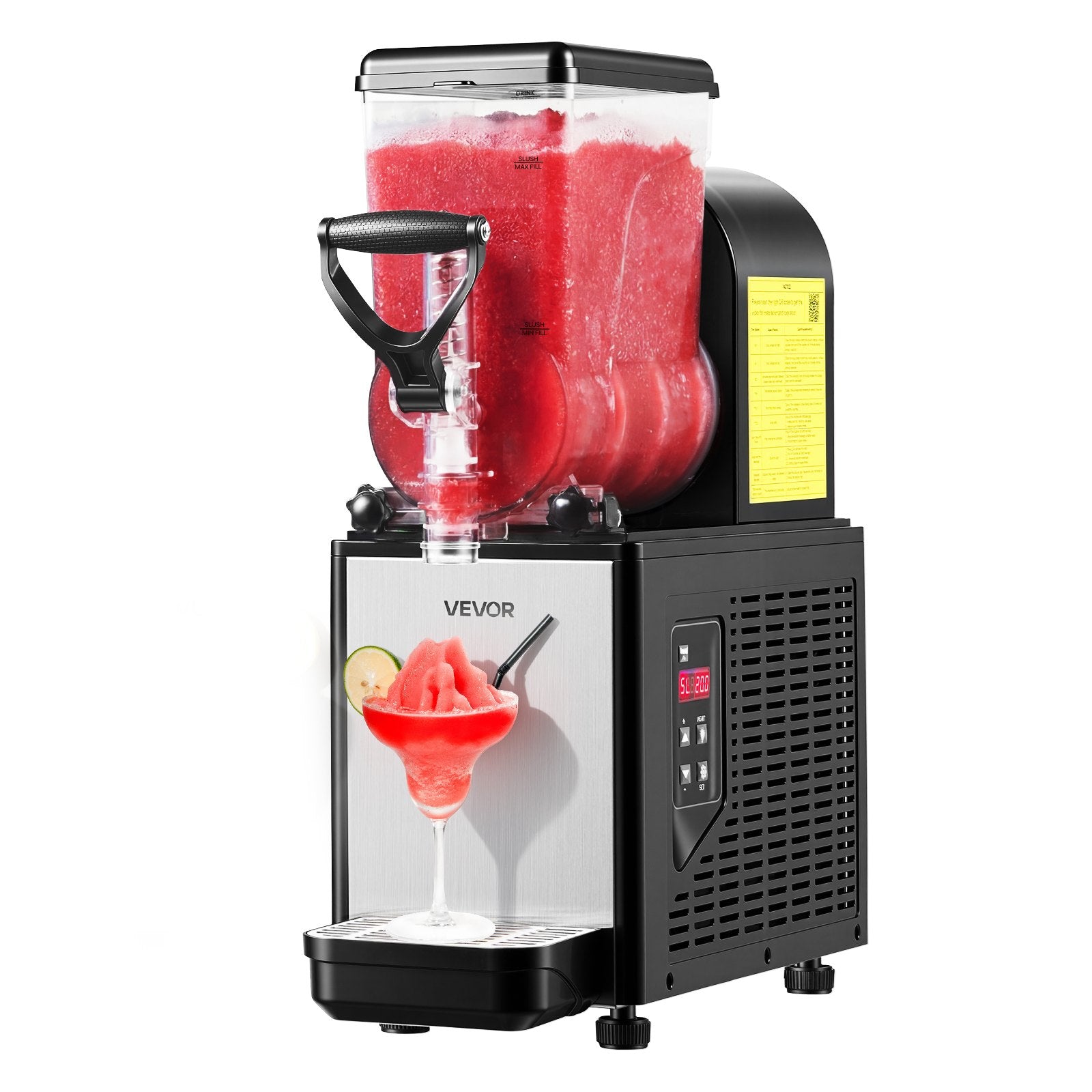 Stcraftdigital 6L commercial slushie machine with self-cleaning feature, ideal for margaritas, milkshakes, and frozen drinks.