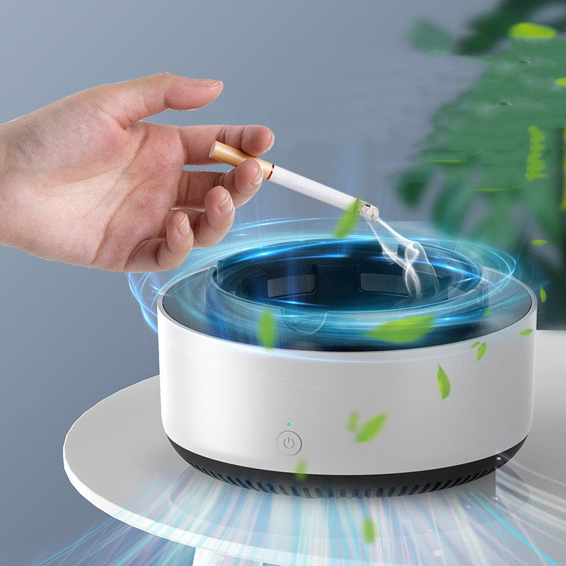 Portable air purifier ashtray with anion purification, compact home improvement device for clean air and odor control.