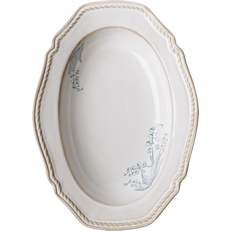 Ceramic Tableware Underglaze Rice Dinner Plate Fish Dish Mug Soup Bowl - stcraftdigital
