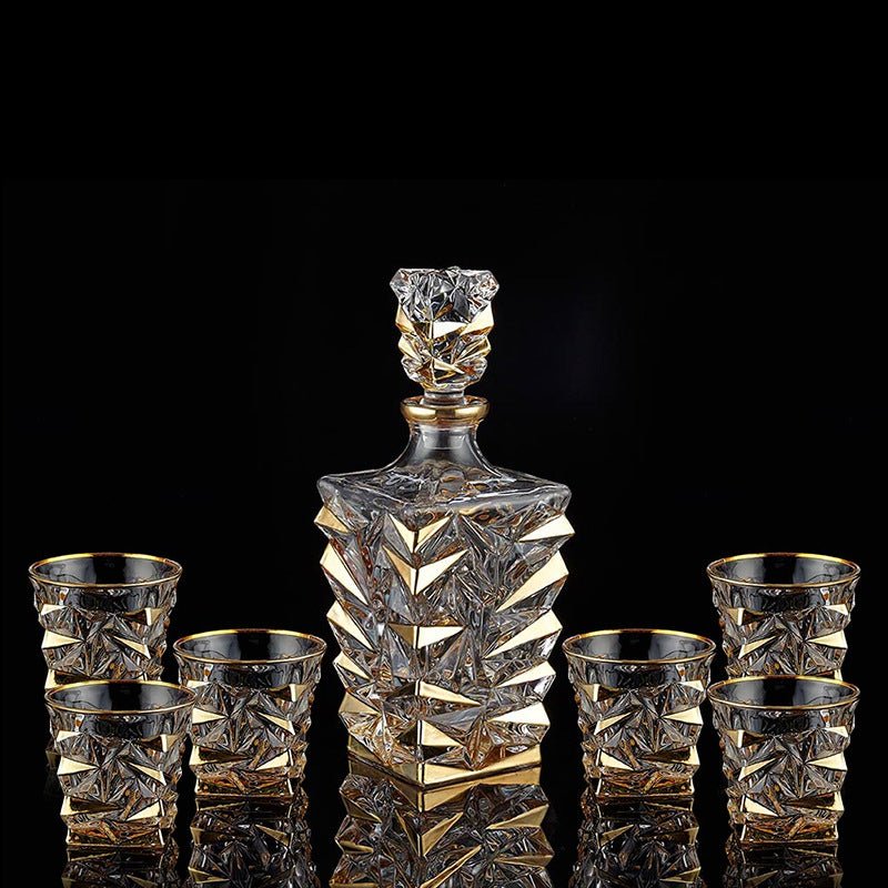 Creative Versatile Crystal Glass Whisky Set by stcraftdigital, featuring elegant whiskey glasses for home bar use.