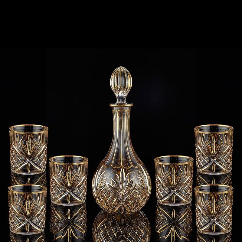 Creative Versatile Crystal Glass Whisky Set by stcraftdigital featuring elegant glasses for home bar or entertaining.