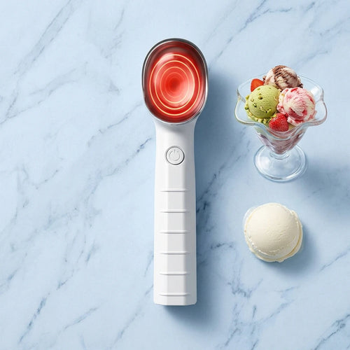 Rechargeable electric ice cream scoop by stcraftdigital, waterproof, heats in 45 seconds, auto shutoff, ideal for hard ice cream and gelato.