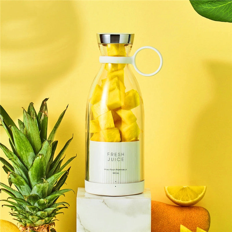 Portable 350ML electric juicer blender by stcraftdigital, USB rechargeable, compact kitchen mixer cup for smoothies and drinks.