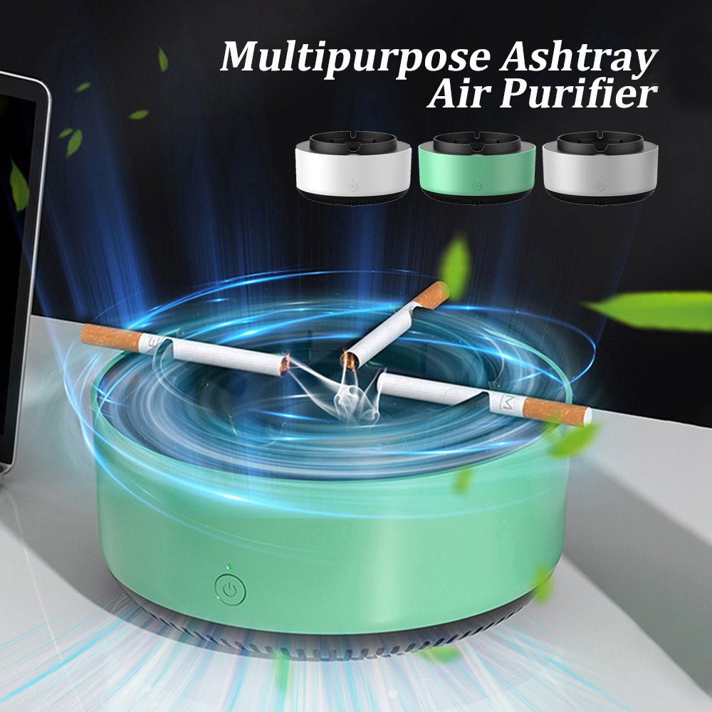 Portable air purifier ashtray with anion purification from stcraftdigital, showing sleek design and integrated filtration features.