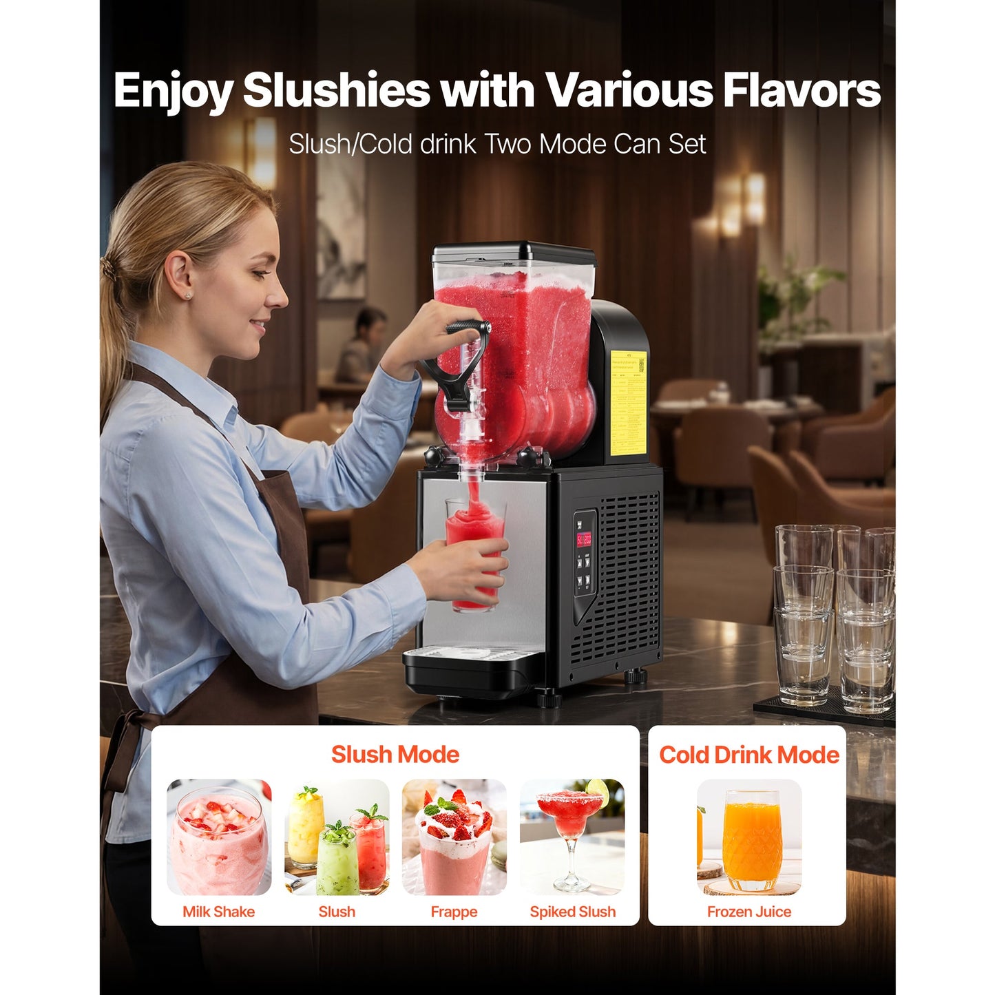 6L Commercial Slushie Machine | Self-Cleaning Margarita Slushy Maker - stcraftdigital