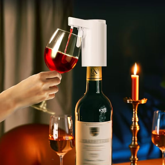 Stcraftdigital automatic electric wine dispenser with smart sensor touch control, rechargeable pump, and aerator for home use