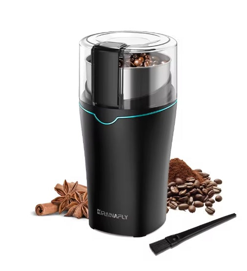 Stcraftdigital professional coffee grinder with removable stainless steel cup, suitable for coffee beans, spices, herbs, and grains.